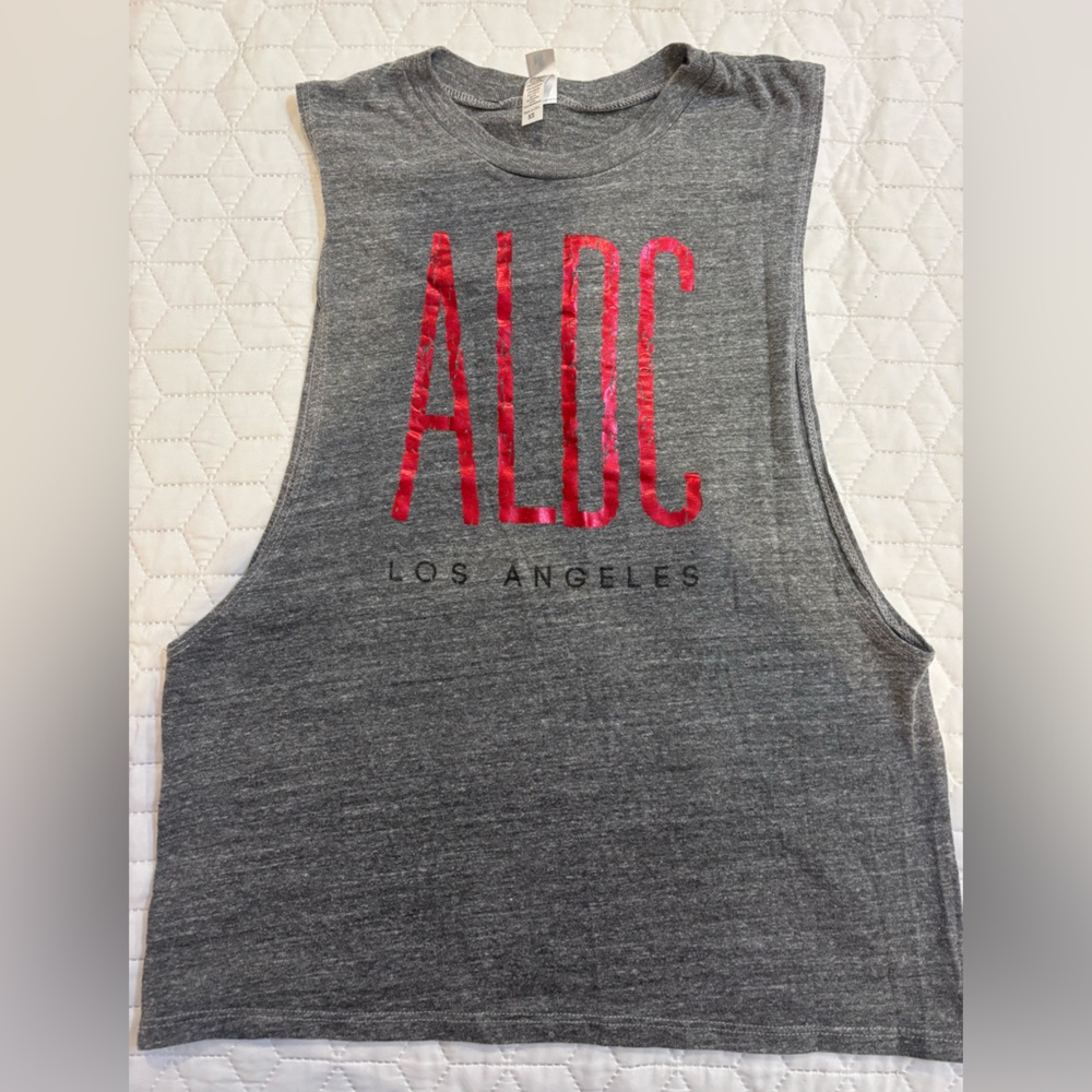 abby lee’s dance company Gray Sleeveless Top with Red Logo